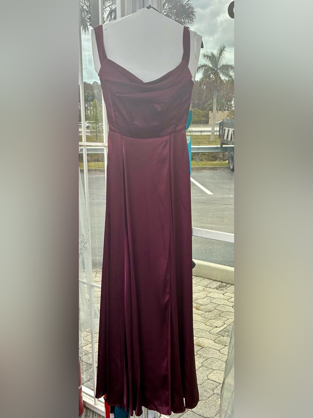 Signature Deep Burgundy Satin Maxi Skirt